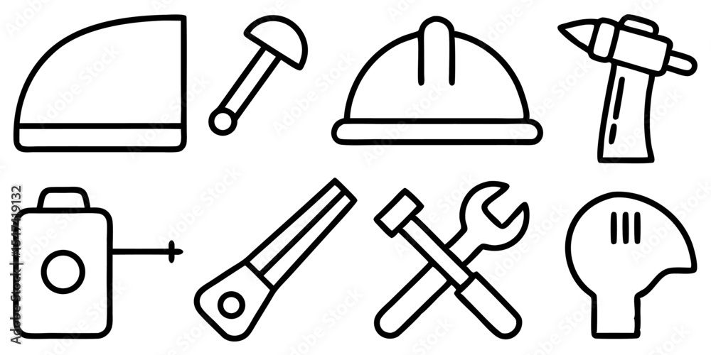 Construction and tools icon set high quality vector graphics Construction and tools icon set high quality vector graphics