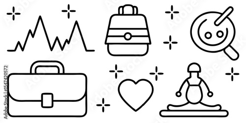 Health and wellness icons a set of 10 medical and fitness symbols