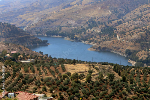 Fototapeta Naklejka Na Ścianę i Meble -  King Talal Dam is Jordan's largest dam, located in the mountainous Jerash region in the north of the country.