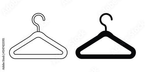 Clothing Hanger icon vector. Hanger icon black and white isolated icon, clothing hanger vector icon. Wardrobe sign. Vector illustration. 