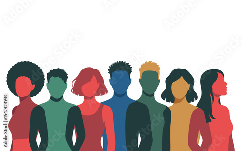 Diverse Group of People Illustration Multicultural Society, Racial Equality, and Cultural Diversity Art Style