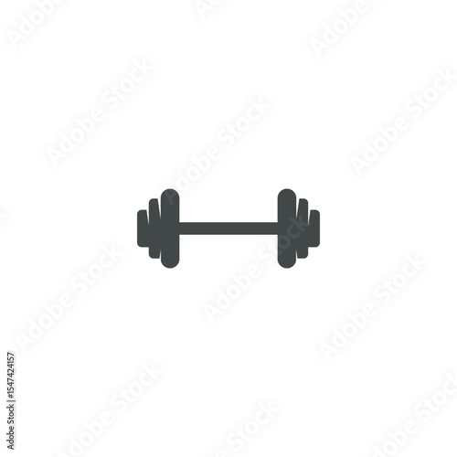 Simple dumbbell graphic for fitness and weight training illustration in dark gray