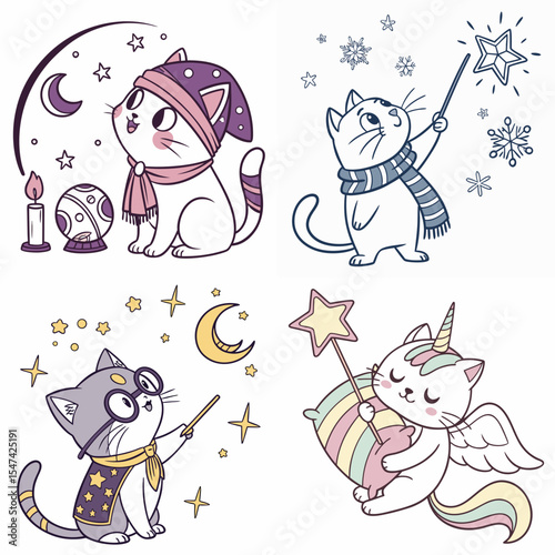 High-Quality cats Illustrations in Various Styles – SVG Bundle