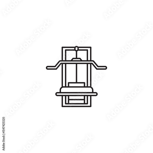 Lat pulldown machine icon for fitness gym and strength training illustration