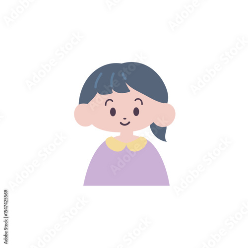 子どもの上半身アイコンA【女の子】