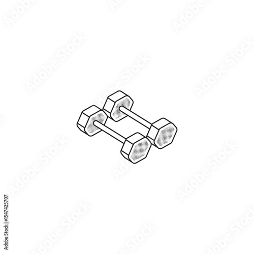 Pair of dumbbells vector illustration in monochrome style fitness training equipment