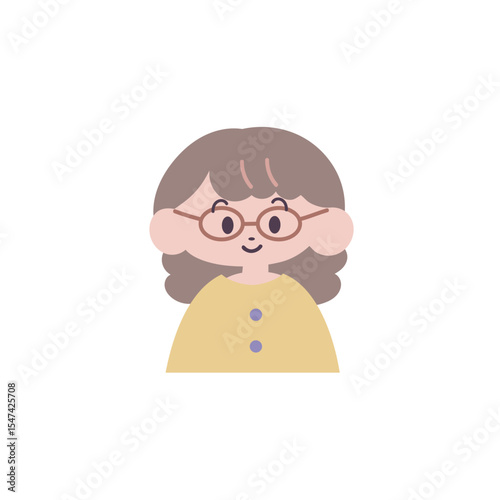 子どもの上半身アイコンD【女の子】