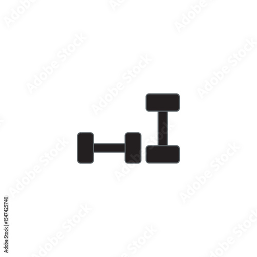 Two different sized dumbbells simple fitness and weightlifting vector illustration