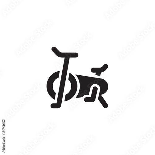 Stationary exercise bike icon modern fitness training equipment symbol isolated