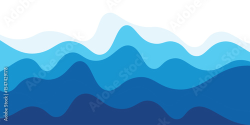Sea waves layered vector background illustration and sea beach vector illustration.