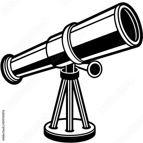 Vintage telescope isolated on white background