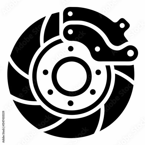 Car brake rotor illustration isolated on white background