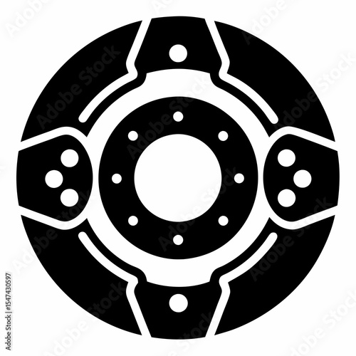Brake disc isolated on white background for automotive repair service