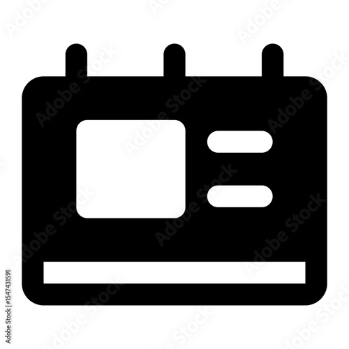 calendar schedule black glyph icon