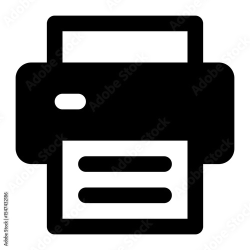 printer black glyph icon