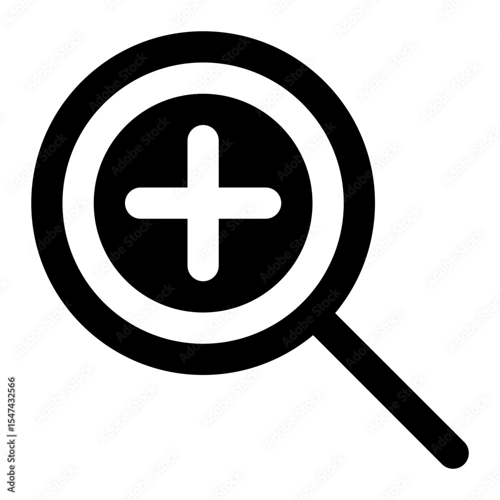 Obraz premium zoom in black glyph icon