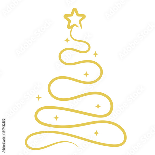 Christmas Tree Line Drawn