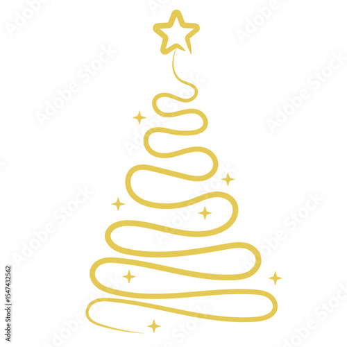 Christmas Tree Line Drawn