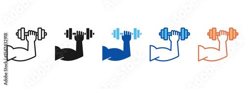 Gym Icon Set Multiple Style Collection