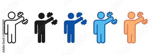 Dumbbells Exercise Icon Set Multiple Style Collection