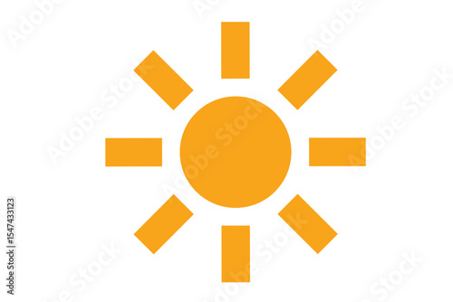 シンプルで使いやすいオレンジ色の太陽のアイコン