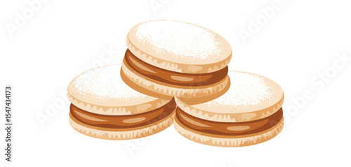 Delicious Alfajores Cookies with Dulce de Leche Filling