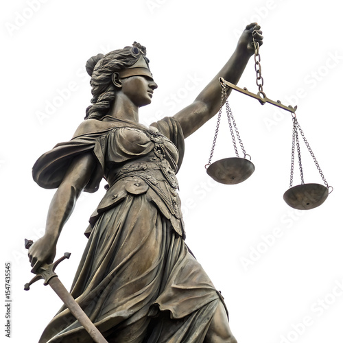 lady justice isolated on white background, png, ai generated