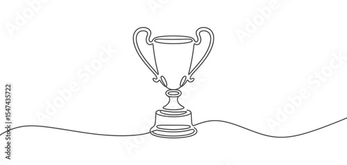 Single Line Drawing of a Champion Trophy Cup