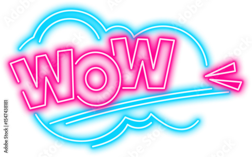 Neon Wow Sign Icon