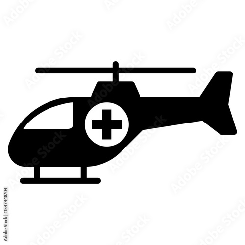 Ambulance helicopter vector icon. Emergency illustration sign. first aid symbol. Resuscitation web icon.