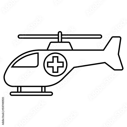 Ambulance helicopter vector icon. Emergency illustration sign. first aid symbol. Resuscitation web icon.