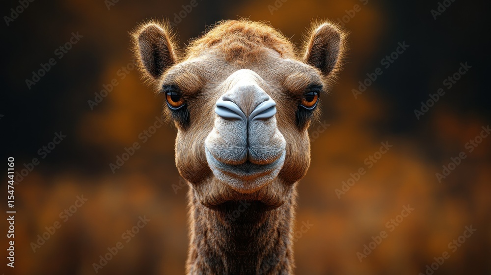Obraz premium Close-up of a camel's face, intense gaze