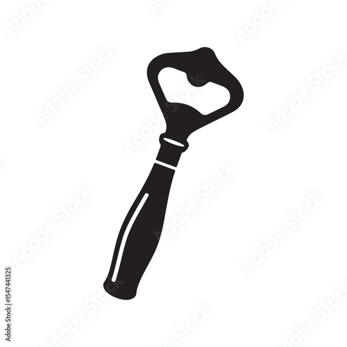 Classic Black Silhouette Design of a Handheld Bottle Opener