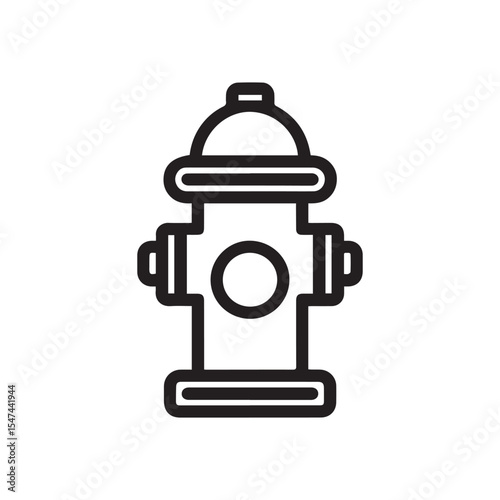 Outline Vector Icon Design of a Traditional Fire Hydrant