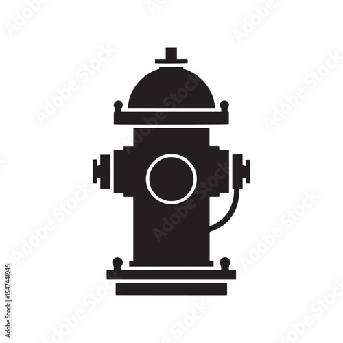 Classic Black Silhouette Design of a Fire Hydrant Icon