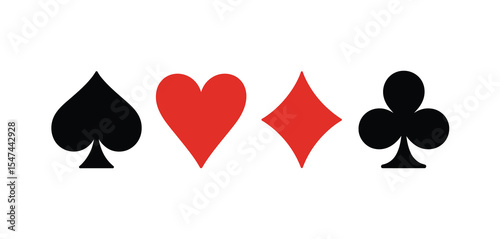 Playing Card Suits Spades Hearts Diamonds Clubs