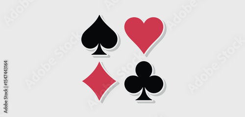 Simple Playing Card Suits Icons Design