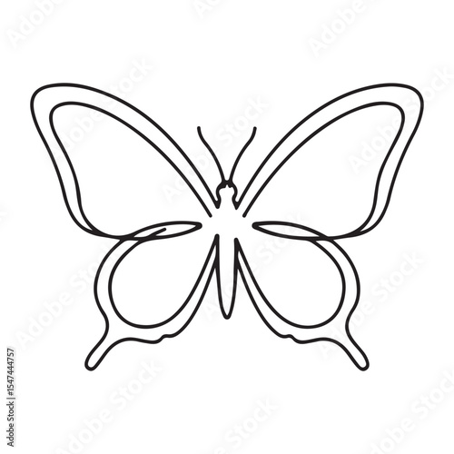 Wallpaper Mural Black and White Butterfly Vector Illustration – Detailed Insect Silhouette Design Torontodigital.ca