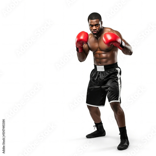 Pro Boxer in Red Gloves - Heavyweight Power