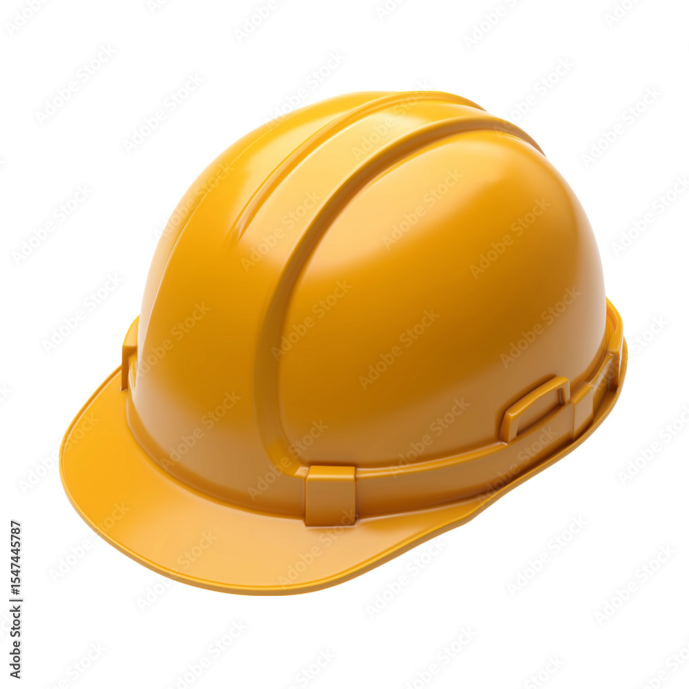 Fototapeta premium Yellow helmet construction equipment safety maintenance protection 3d icon mockup illustration