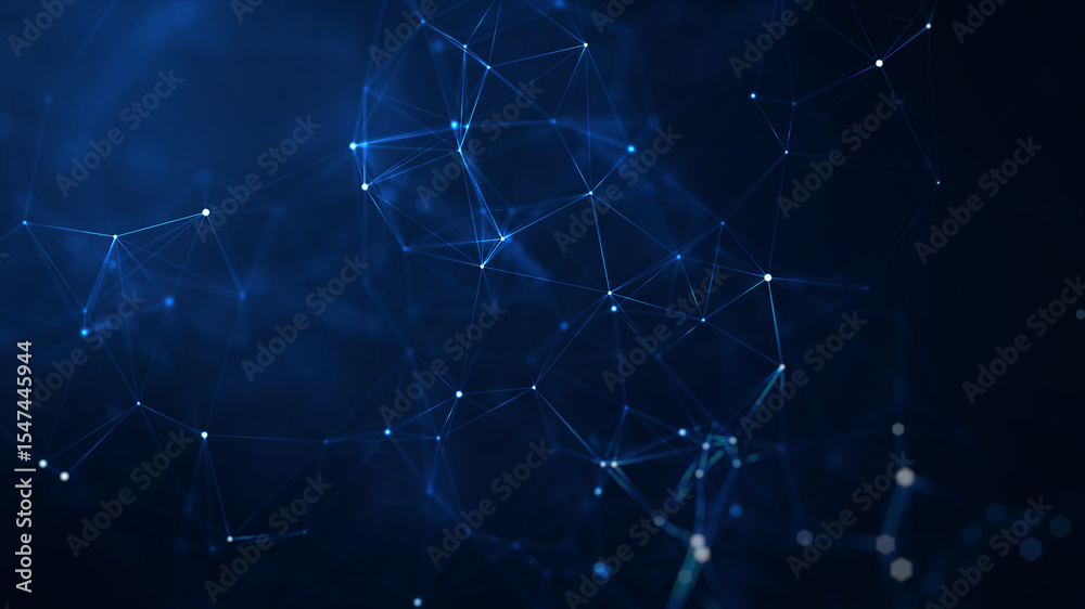 custom made wallpaper toronto digitalAbstract blue digital network with glowing connection points, representing data flow, global communication, technology networking, and futuristic digital infrastructure.