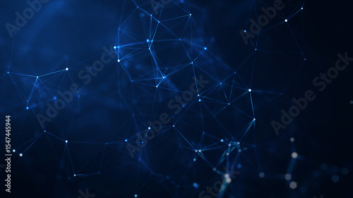 Abstract blue digital network with glowing connection points, representing data flow, global communication, technology networking, and futuristic digital infrastructure.