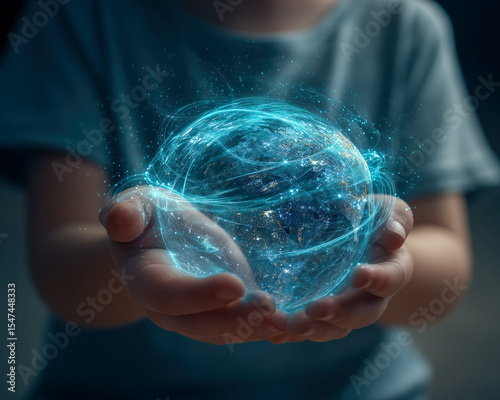 Child holds a glowing globe of chaos