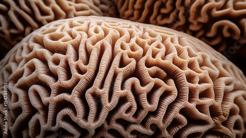 Close-up of intricate brain coral patterns