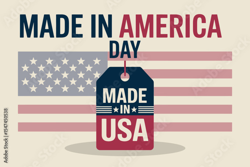 Made in America Day USA Flag Label Design Vector Art