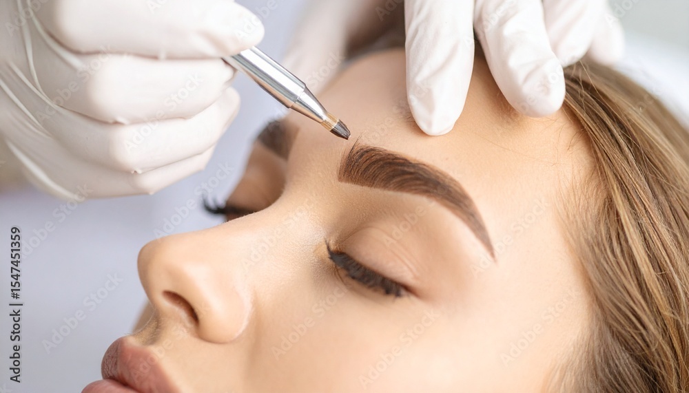 Fototapeta premium Professional Eyebrow Tinting and Shaping Service for Beautiful Brows.