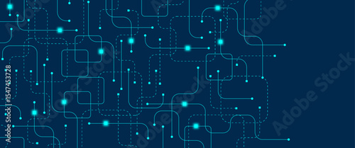 Abstract background with technology circuit board texture. Modern electronic motherboard texture. Creative idea for internet technology. Tech concept for header, web banner, website, presentation.