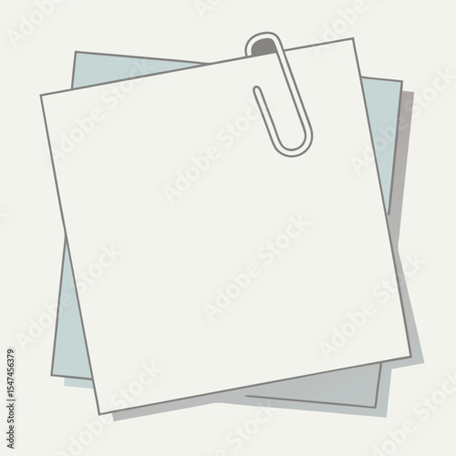 Minimalist Paper Stack with Clip for Notes or Reminders on Light Background