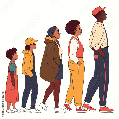 Progression of a Black Person s Life Stages Showing Growth and Aging Process