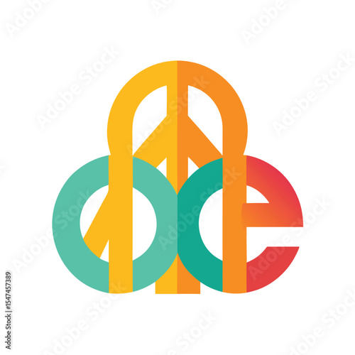 Positive Typography Peace Sign Design on White Background for Activism and Awareness